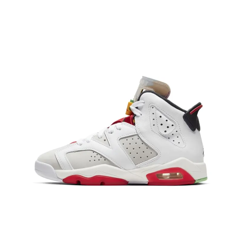Jordan 6 Retro Hare (GS) Neutral Grey/White-True Red-Black (384665-062)