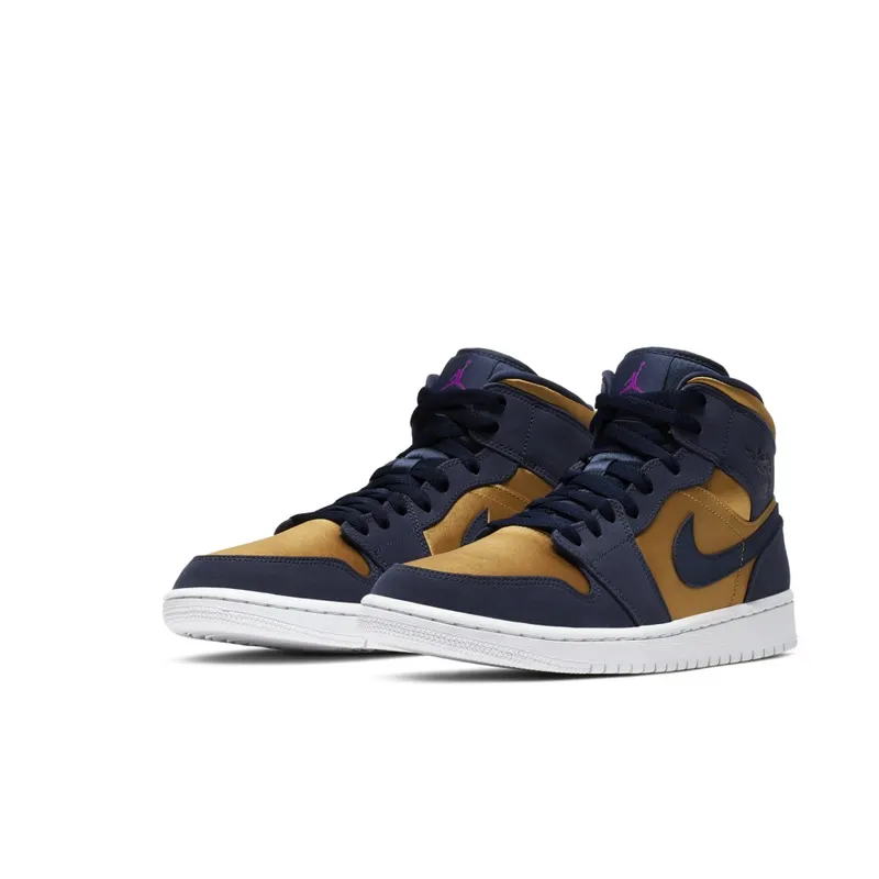 Jordan 1 Mid Obsidian Desert Ochre Obsidian/Hyper Violet-Desert Ore-White (852542-401)