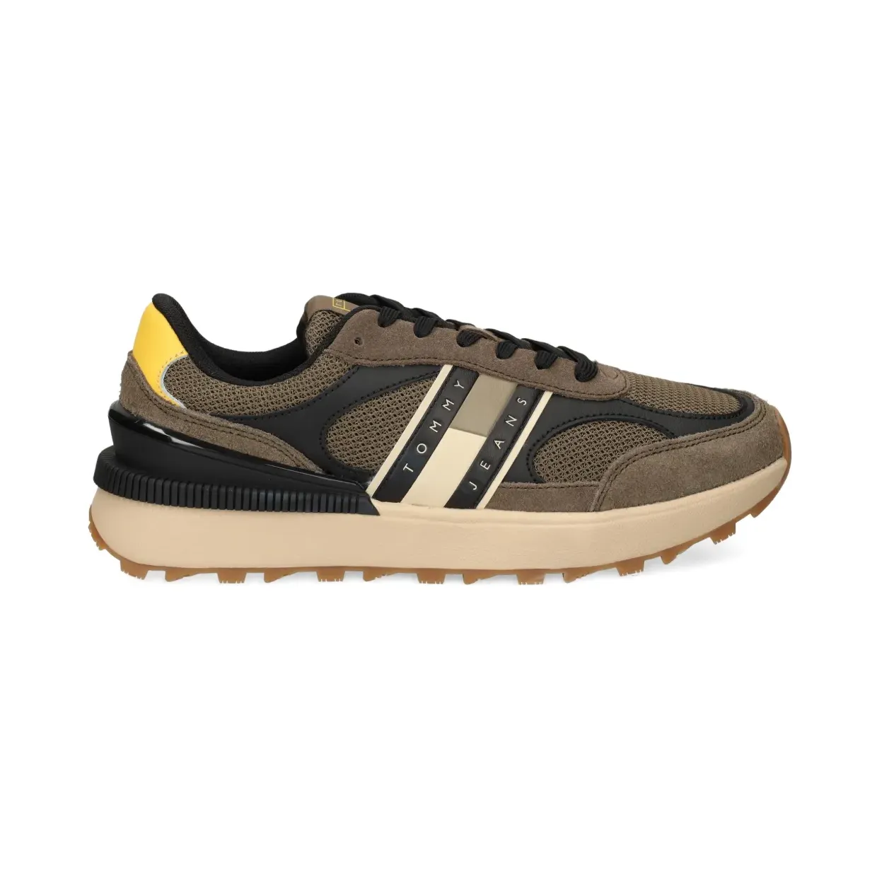 Tommy Jeans low top sneakers met echt leer-garnering model ‘TECHNICAL RUNNER ESS’ (EM0EM01537)
