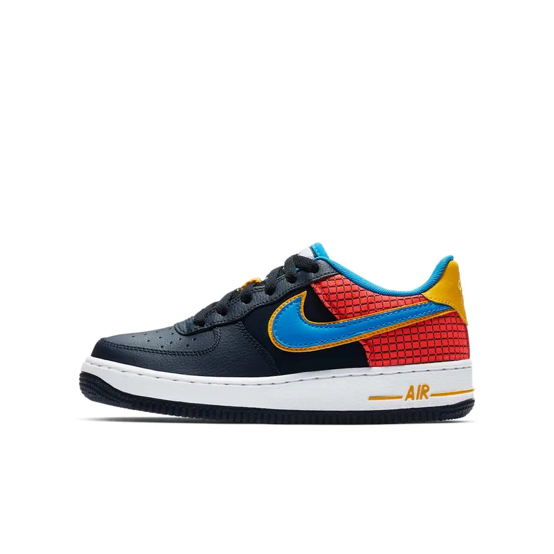 Nike Air Force 1 Now Obsidian Photo Blue (GS) Obsidian/Bright Crimson-Amarillo-Photo Blue (AV0748-400)