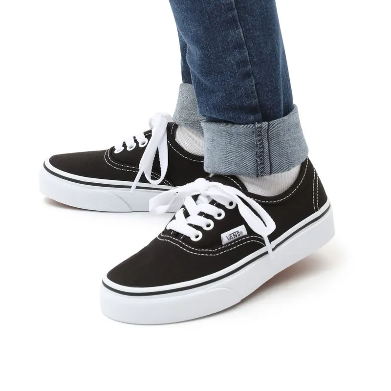 Vans Kids Black Authentic Little Kids (VN000WWX6BT1)