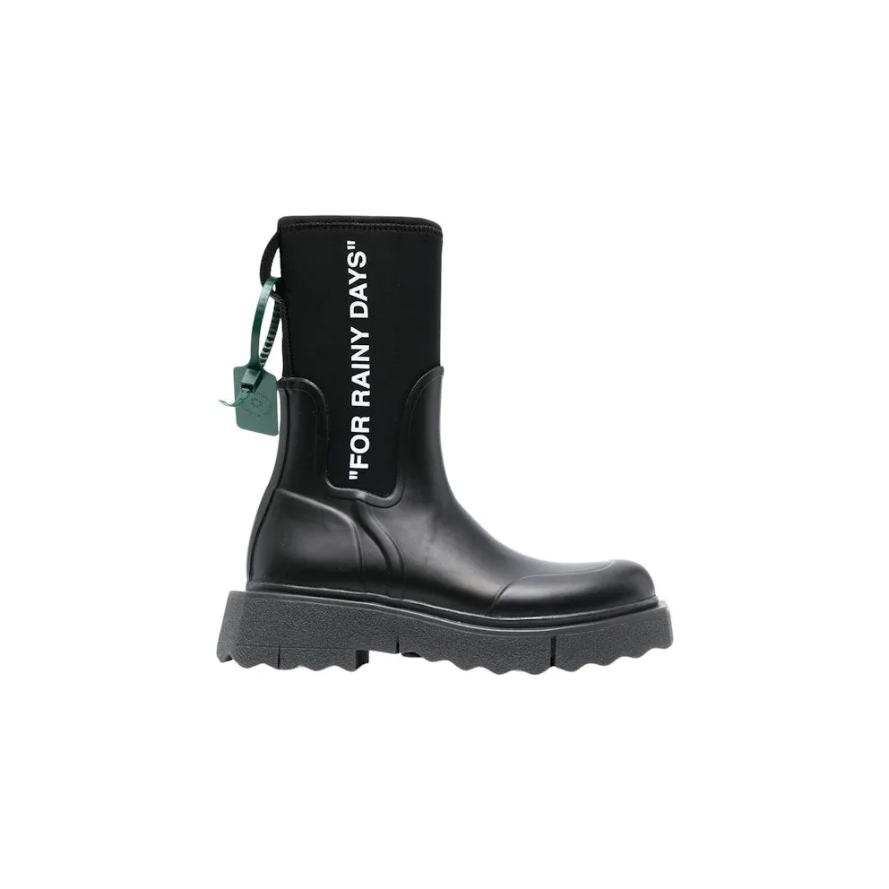 OFF_WHITE Sponge Rubber Rainboot Black White (OWIE016C99MAT0011001)
