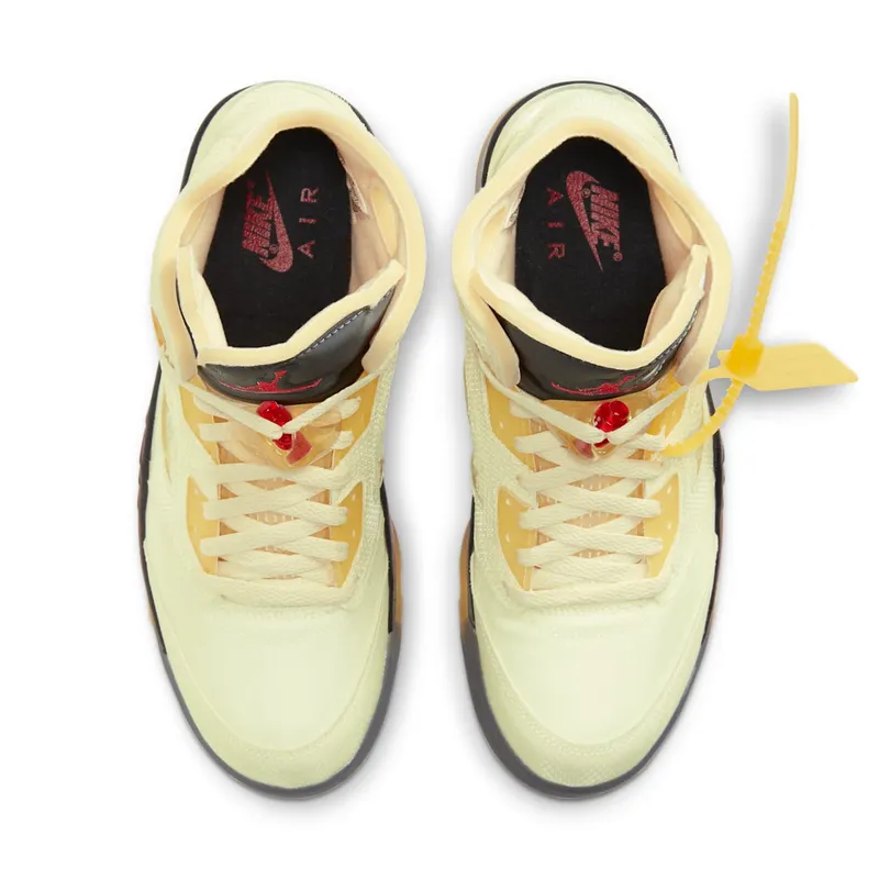 Jordan 5 Retro OFF-WHITE Sail Sail/Fire Red-Muslin-Black (DH8565-100)