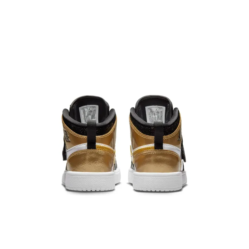 Sky Jordan 1 Mid Black Metallic Gold White (DV6069-071)