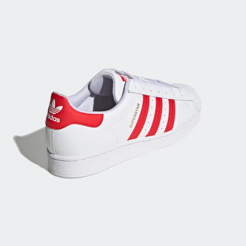 Adidas Superstar ‘White Vivid Red’ Cloud White/Vivid Red/Gold Metallic (H68094)