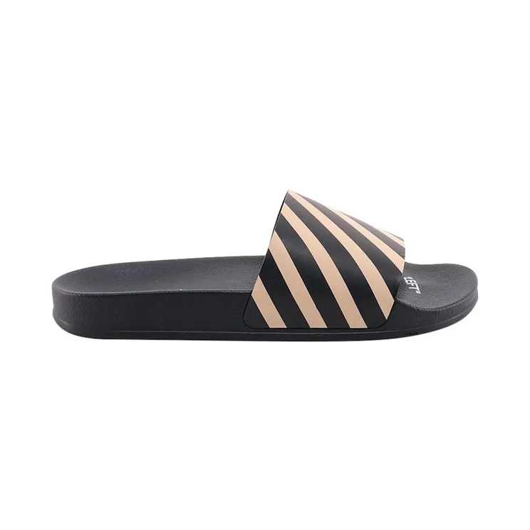OFF-WHITE Diag Slider Black Beige (OMIC011C99MAT0021061)