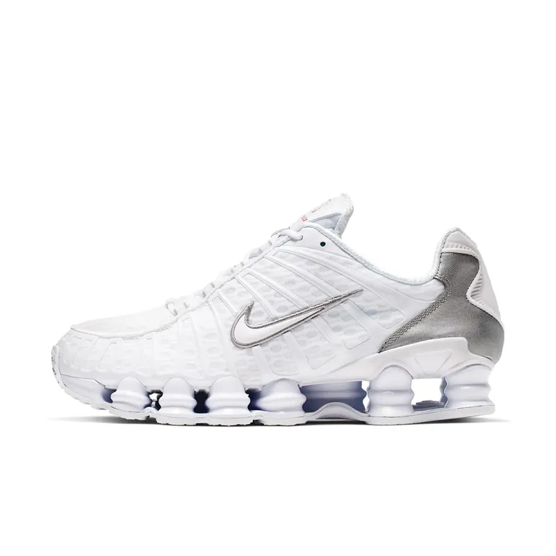 Nike  Shox TL White Metallic Silver White/Metallic Silver-Max Orange-White (AV3595-100)