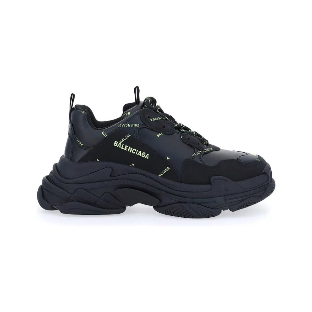 Balenciaga Black Logo Triple S Sneakers (536737-W2FA1-1070)