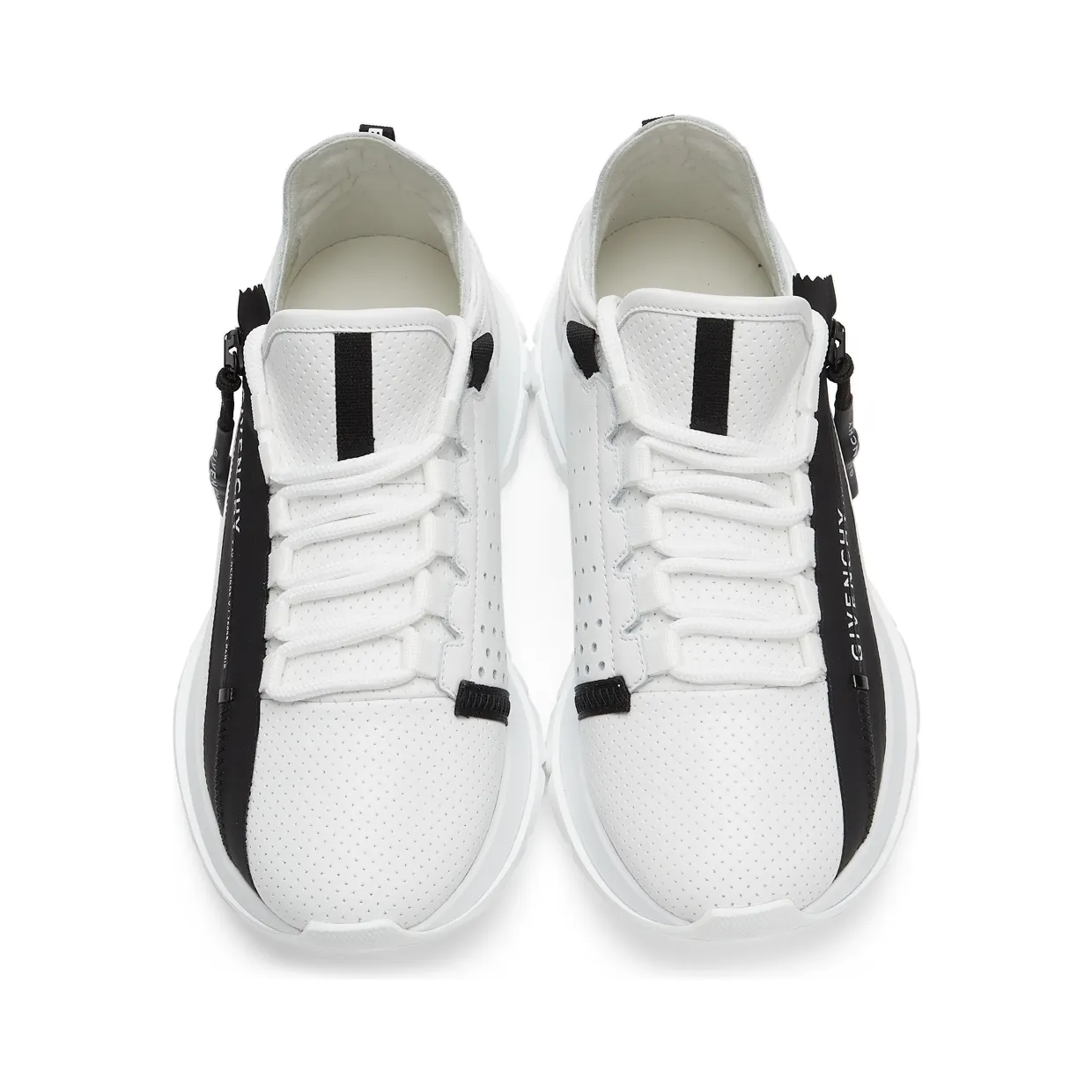 Givenchy White Perforated Leather Spectre Runner Zip Low Sneakers (BE0019E0SV116) (5)