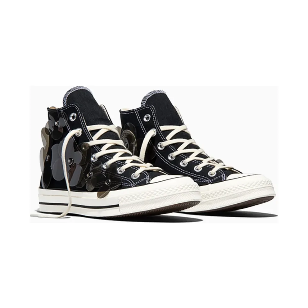 Converse Chuck 70 Hi 3-D Flourish Black Translucent Flowers (A20662C)