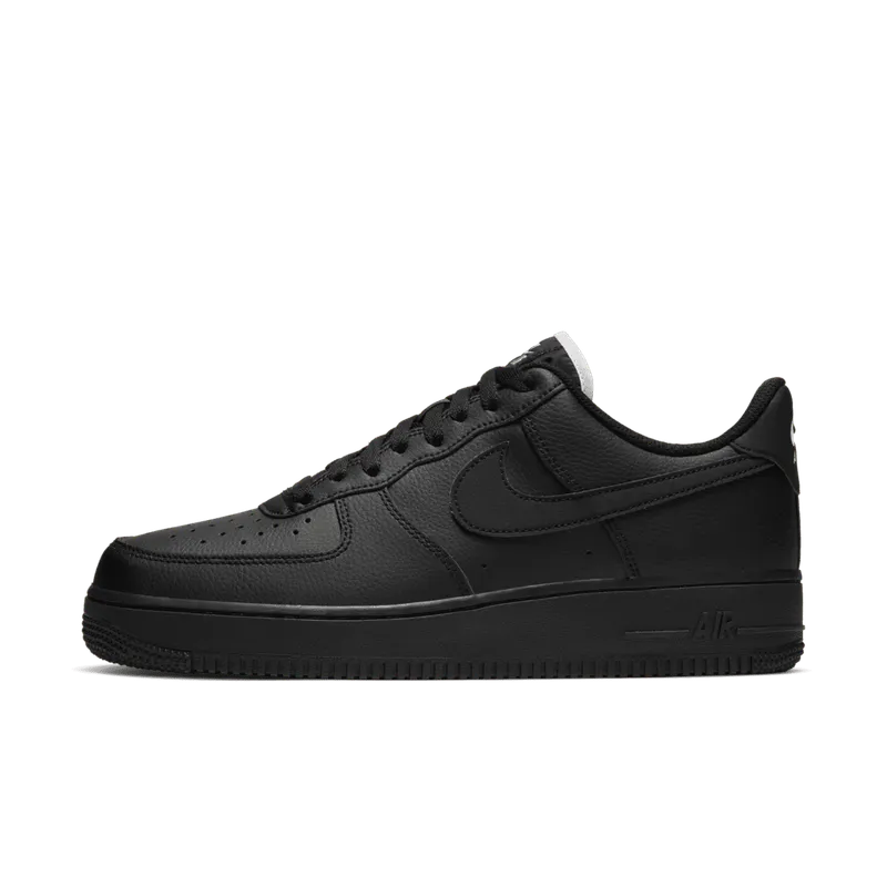 Nike Air Force 1 Low Triple Black (White Tongue) Black/Black-Black (CJ1607-001)
