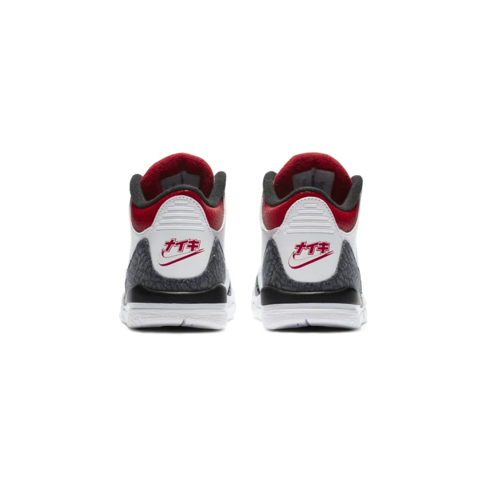 Jordan 3 Retro SE-T Fire Red Denim (PS) White/Fire Red-Black (DB4168-100)