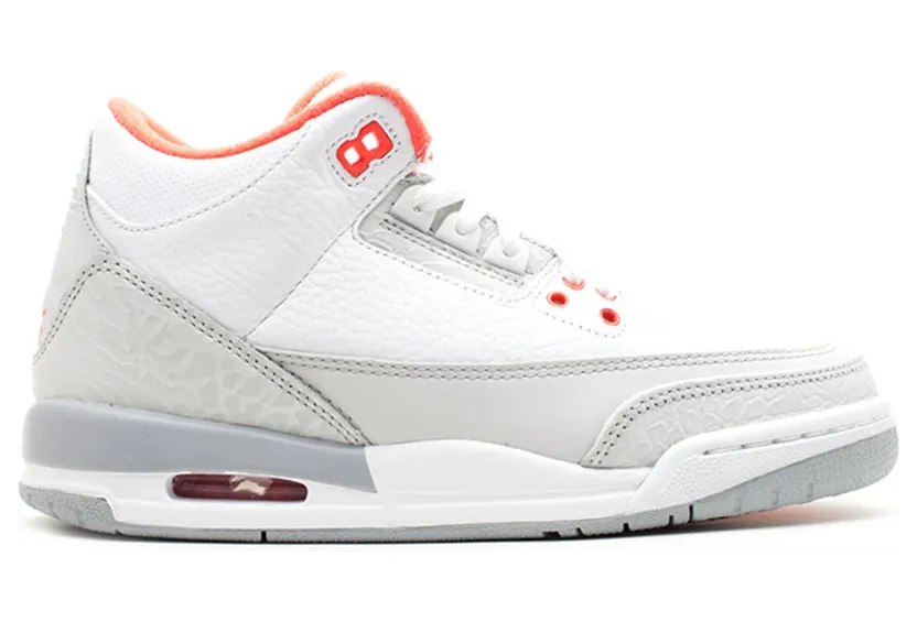 Air Jordan 3 Retro GS White/Crimson-Ntrl Gry-Wlf Gry (441140-101)