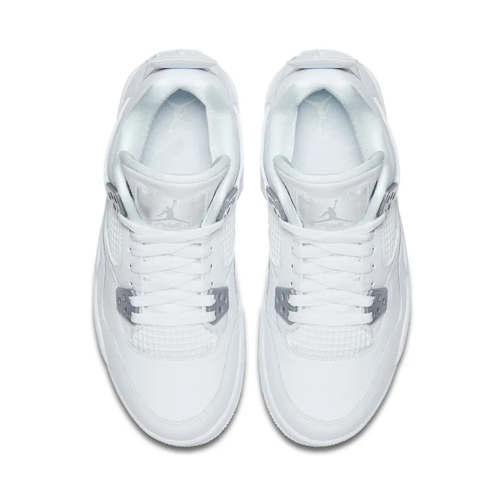 Jordan 4 Retro Pure Money 2017 (GS) White/Metallic Silver-Pure Platinum (408452-100)