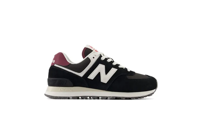 New Balance 574 Black White Burgundy (WL574WBE)