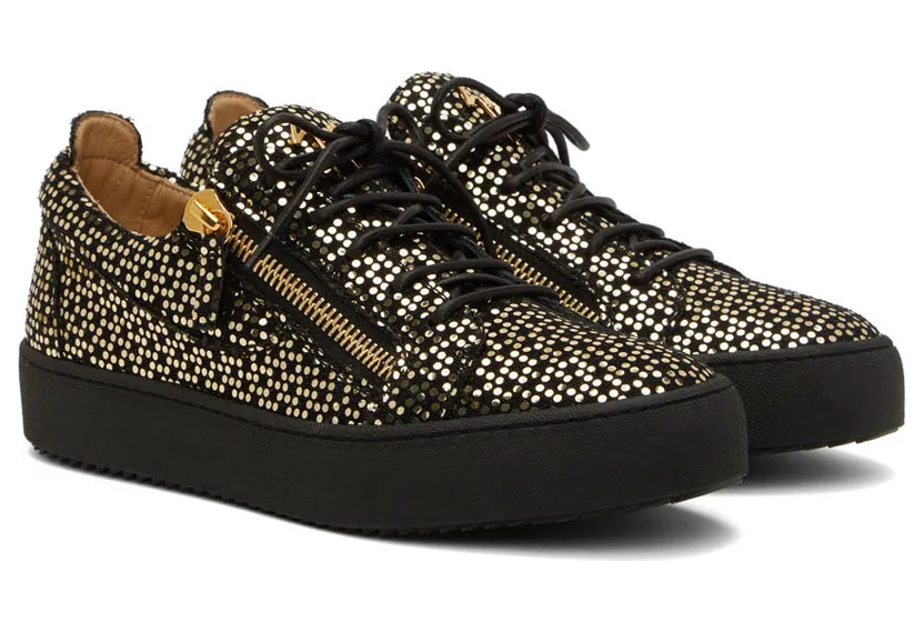 Giuseppe Zanotti Black & Gold Frankie Sneakers (RU20009-92930) (4)