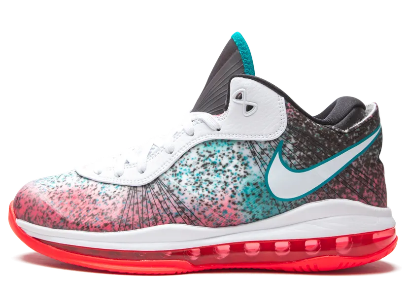 Nike LeBron 8 V2 Low Miami Nights (2021) – “White / Solar Red / Glass Blue / White” (DJ4436-100)