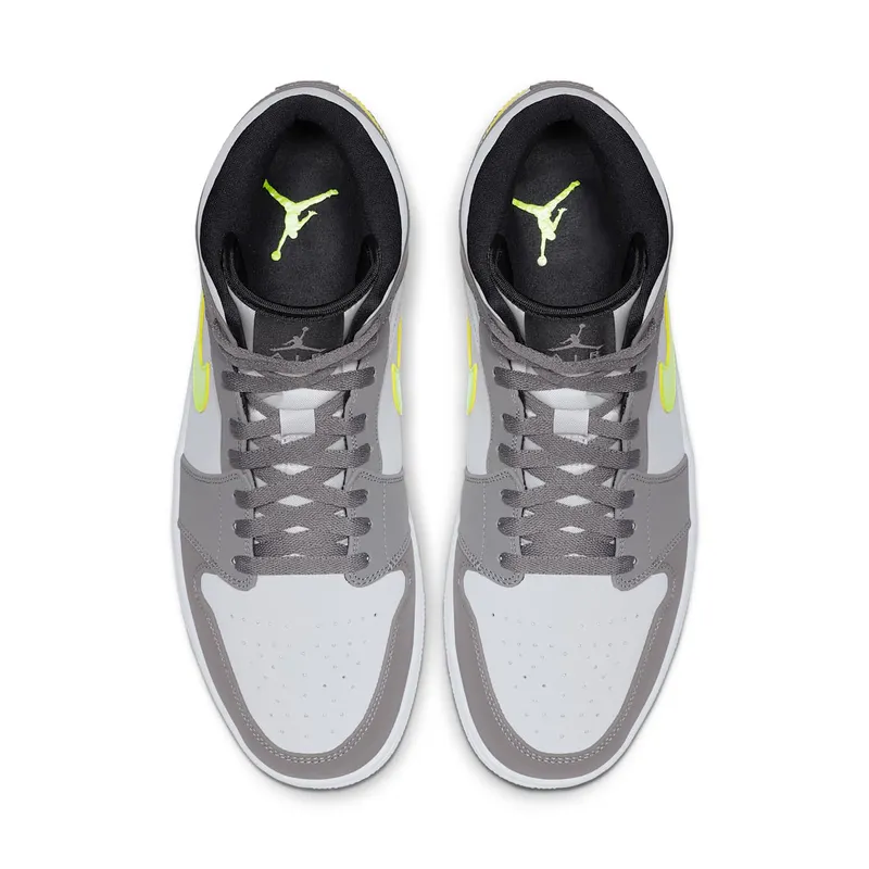 Jordan 1 Mid Gunsmoke Volt Gunsmoke/Volt-Neutral Grey-White-Black (554724-072)