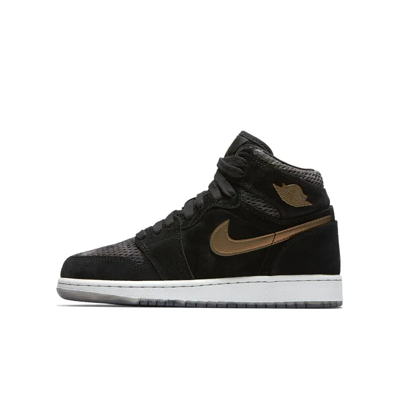Jordan 1 Retro High Heiress Camo (GS) Black/Black-Metallic Field-Light Bone (832596-030)