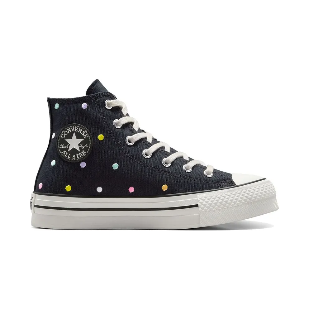 Converse Chuck Taylor All Star Lift Polka Dots Platform Black/Vintage White/Egret (A12608C)