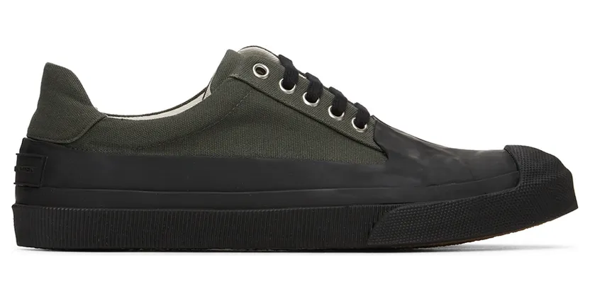 Dries Van Noten Khaki Canvas Low-Top Sneakers (MS27/131 QU620)