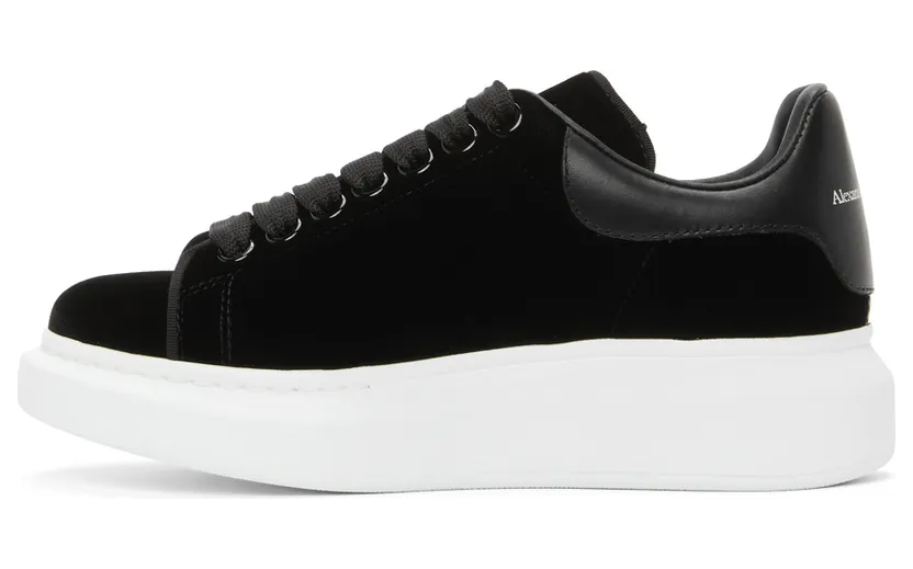 Alexander McQueen Black Velvet Oversized Sneakers (553775 W4FKT) (3)