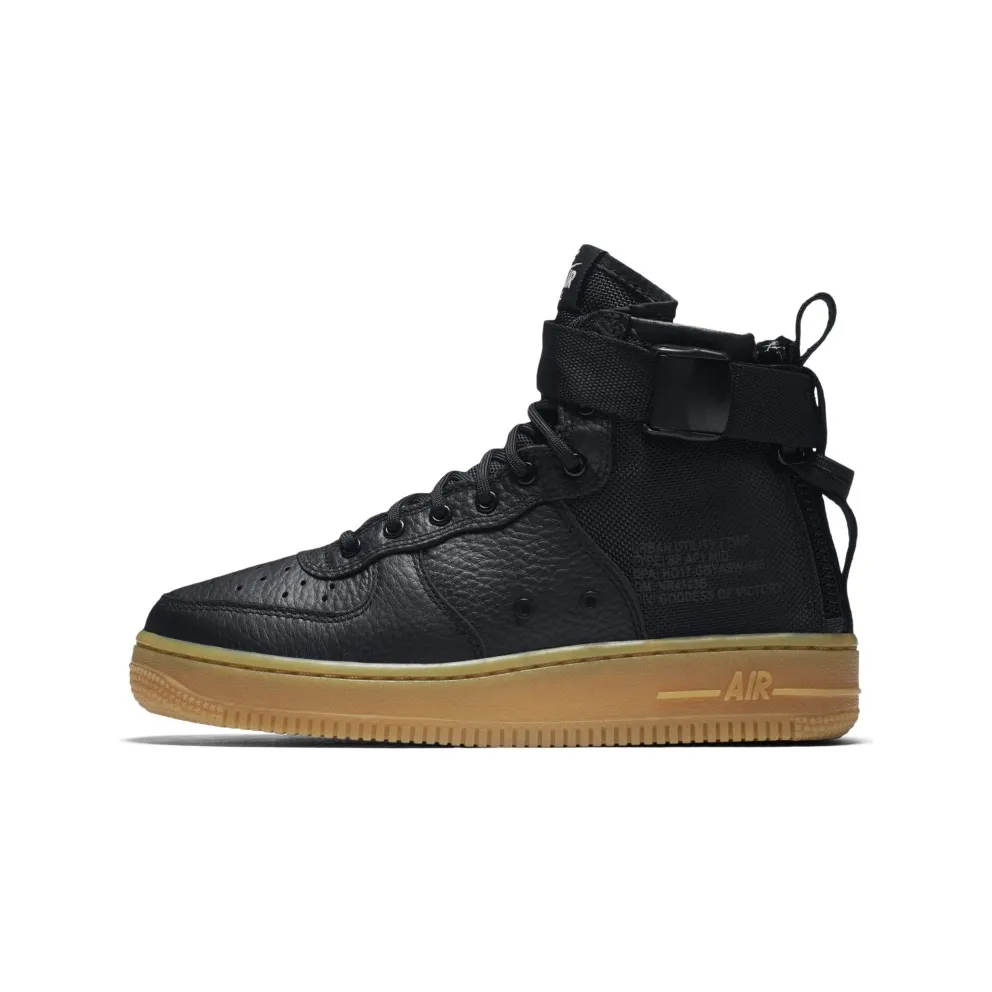 Nike SF Air Force 1 Mid Black Gum (GS) Black/Black-Gum Light Brown (AJ0424-001)