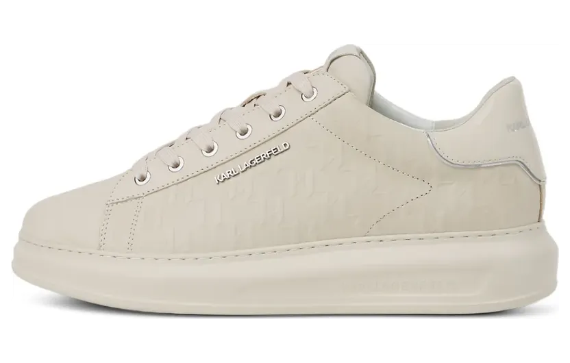 Karl Lagerfeld Kapri sneakers met monogram-reliëf – Beige (KL52547K110)
