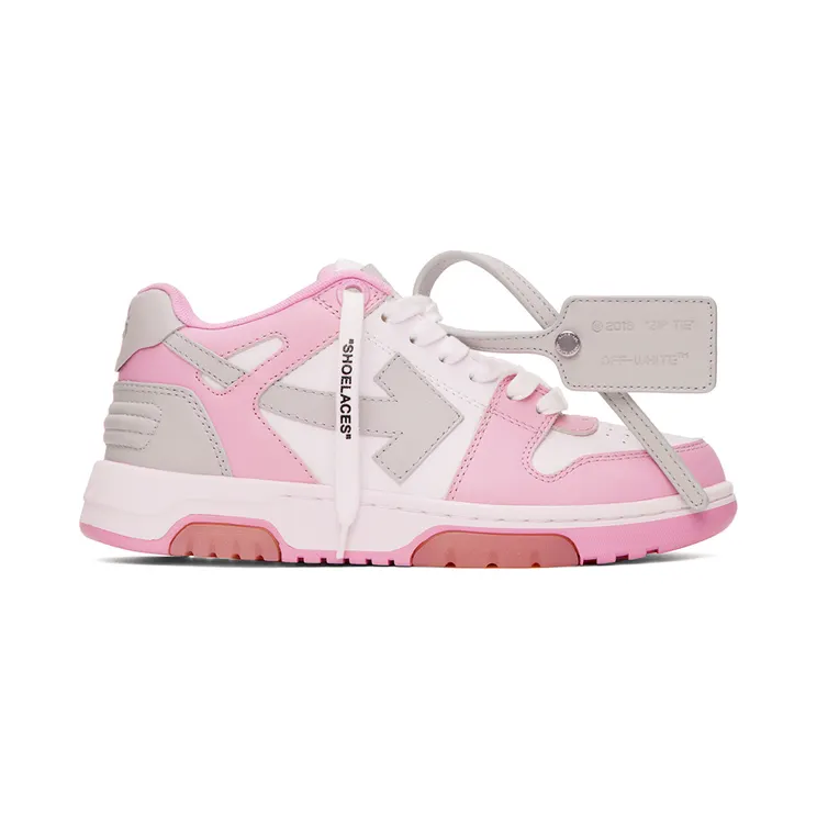 Off-White White & Pink Out Of Office Sneakers (OWIA259F22LEA0013009)