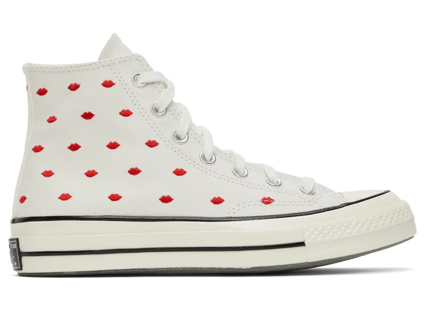 Converse Chuck 70 Embroidered Lips Vintage White/university Red (A01601C)