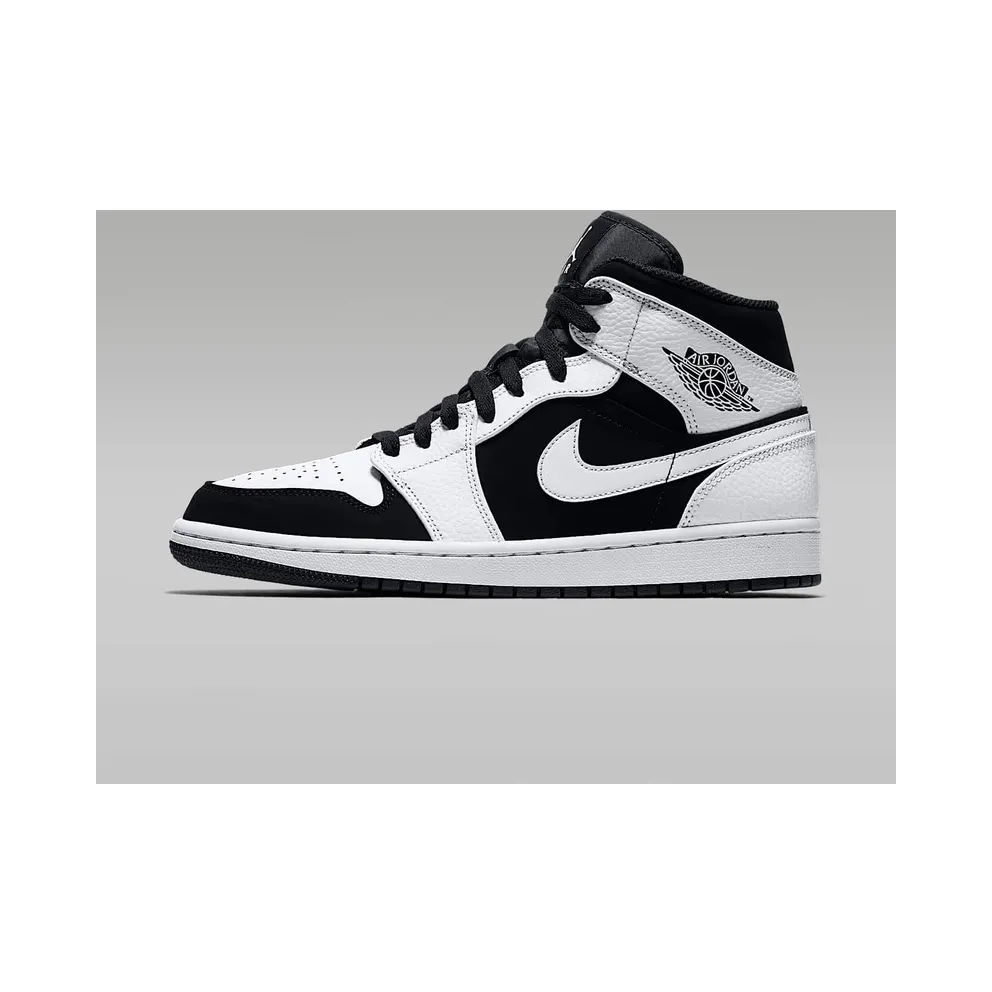 Jordan 1 Mid White Black White/Black-White (554724-113)