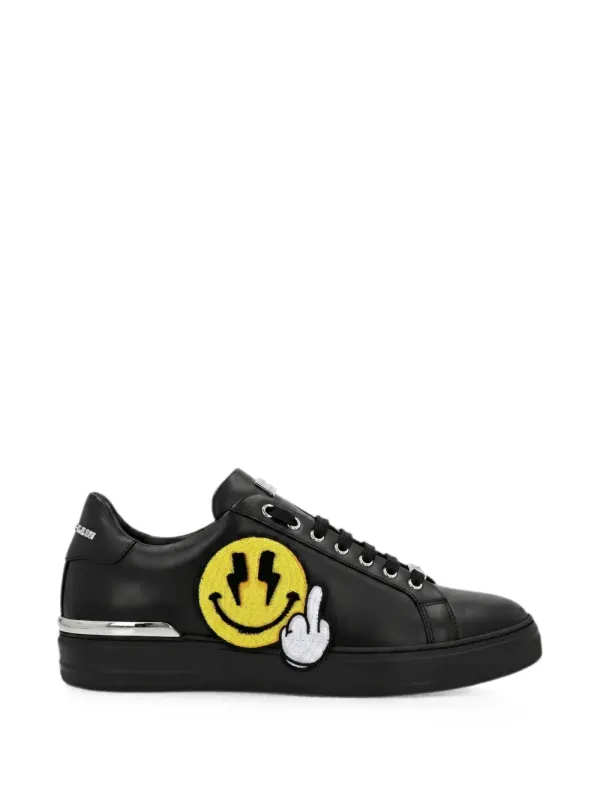 Philipp Plein Smile Sneakers mit Patch – Schwarz (UAFSUSC1078PLE005N)