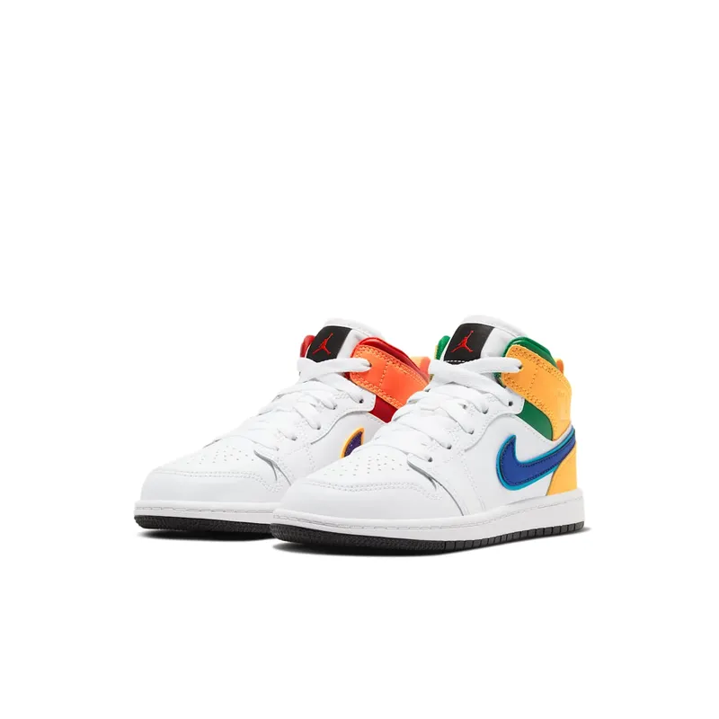 Jordan 1 Mid White Court Purple Teal (640734-128)