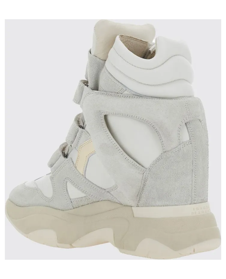 Isabel Marant Balskee High-Top Leather Wedge Trainers with Velcro White (BK0009FAA1E17S20WH) (2)