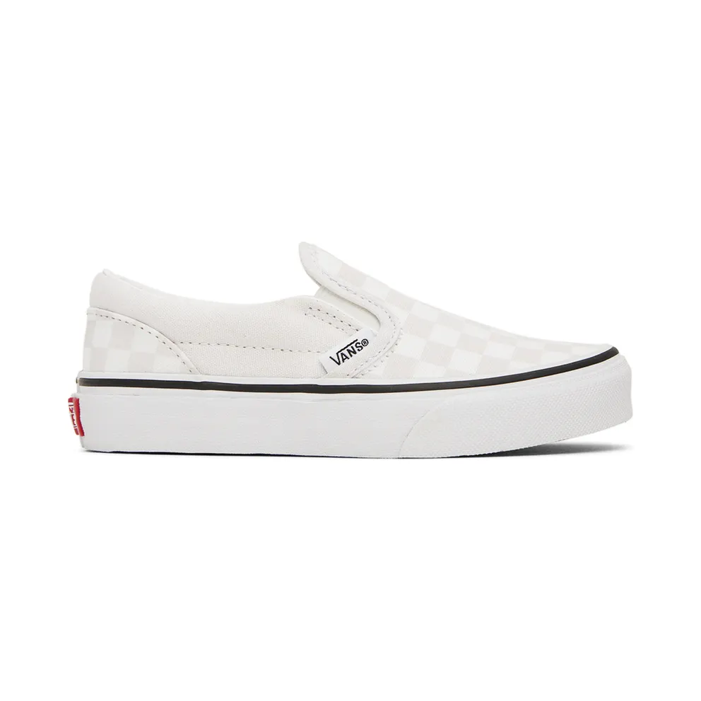 Vans Kids White & Beige Classic Slip-On Little Kids Sneakers (VN0A7Q5GBDS)