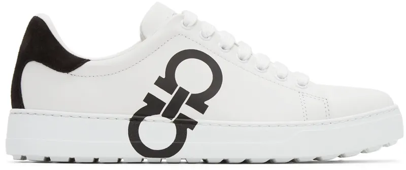 Salvatore Ferragamo White Gancini Sneakers (747213 20489004)