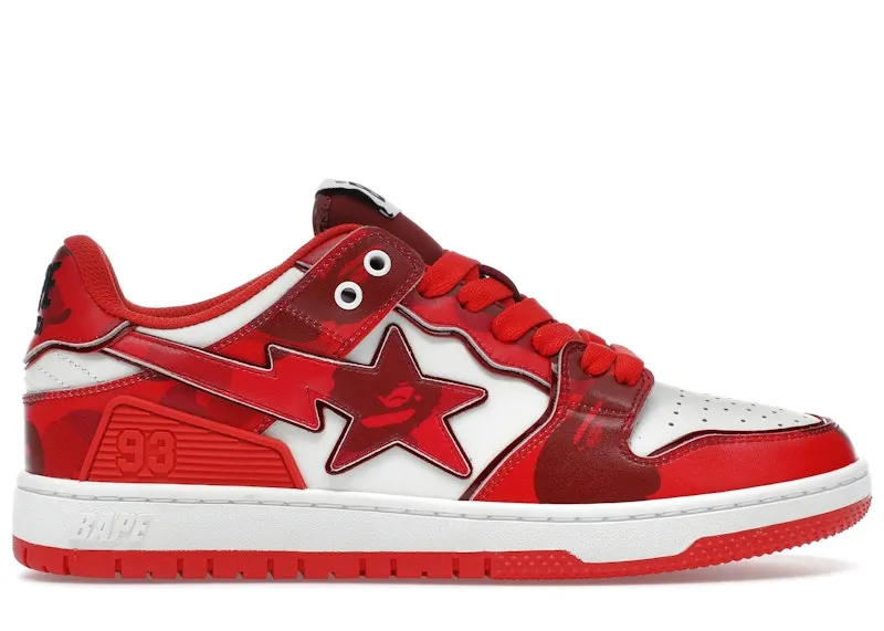 A Bathing Ape Bape SK8 Sta #1 M2 Red Camo (1K80-191-310-RED)