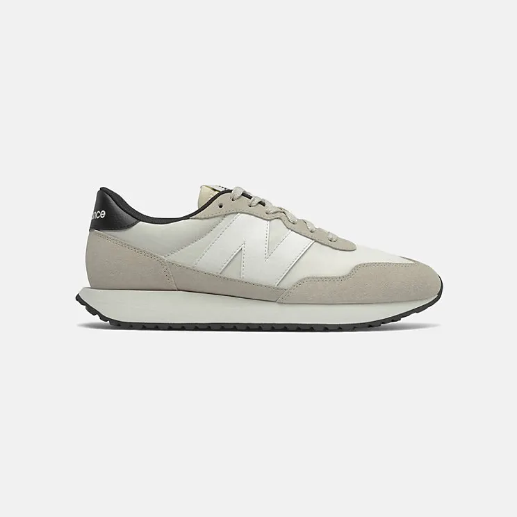 New Balance White & Taupe 237V1 Sneakers (MS237UL1)