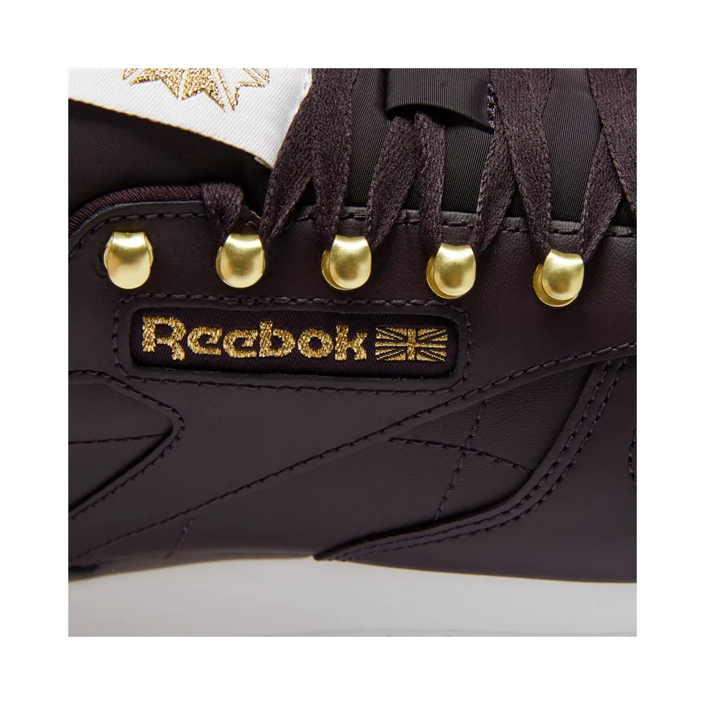 Reebok Classic Leather Shoes Midnight Shadow / Matte Gold / White