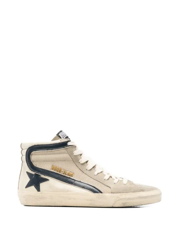 Golden Goose Slide Sneakers mit Stern-Patch – Nude (GMF00116F003981)