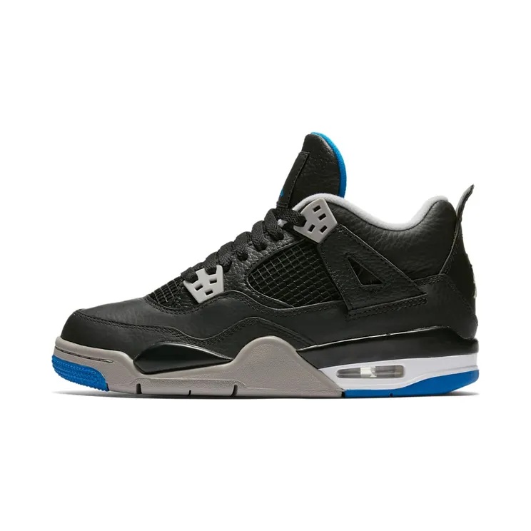 Air Jordan 4 Retro BG Game Royal “Black / Matte Silver / White / Soar” (408452-006)
