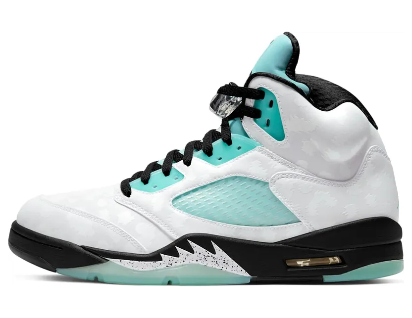Air Jordan 5 Retro SNGL DY “White / Island Green / Black” (CN2932-100)