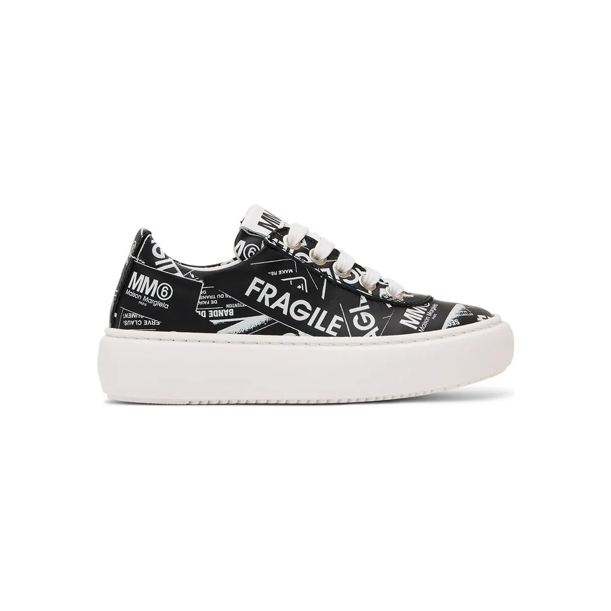 MM6 Maison Margiela Kids Black Fragile Logo Sneakers (72072)