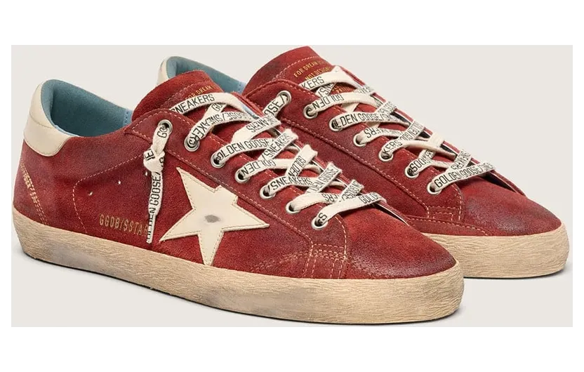 Golden Goose Men’S Super-Star In Red Suede With Cream Leather Star (GMF00101.F008577.40595) (2)