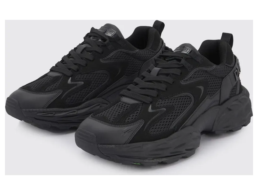 Plein Sport Pulse X Mesh and Leather Sneakers Black (SAFSUSC0931STE003N0202)