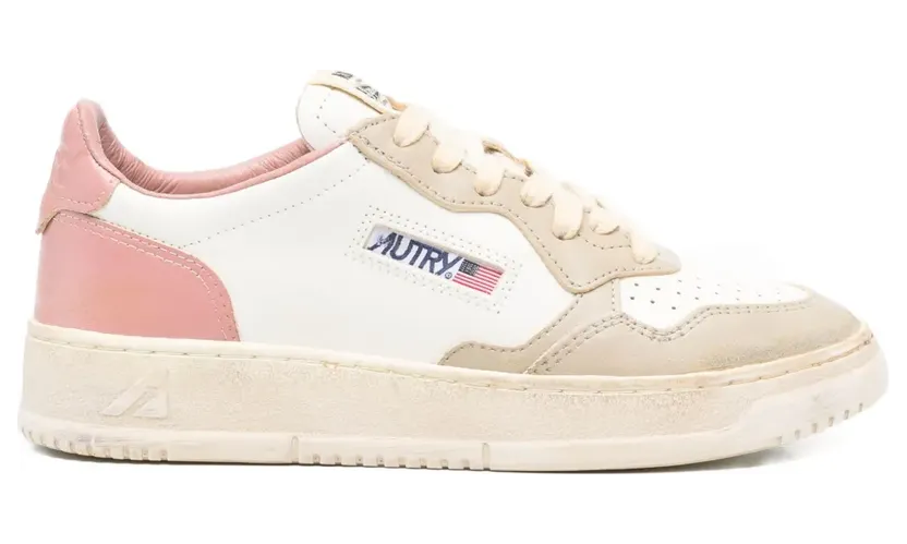 Autry Action leren sneakers met vlakken – Beige (AVLWSV51)