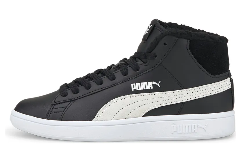 Puma Smash V2 Mid Fur Wit/Zwart (366895-02)