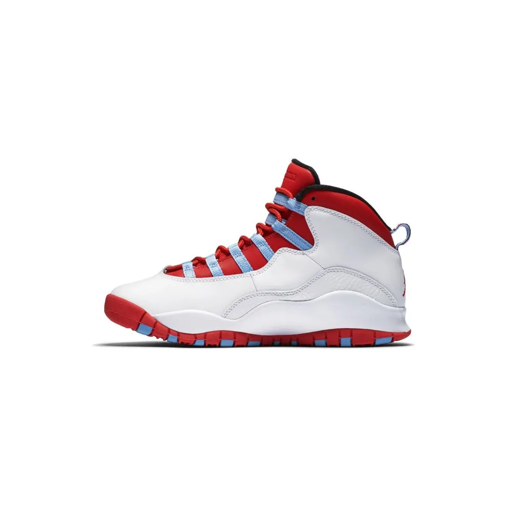 Jordan 10 Retro Chicago Flag (GS) White/Light Crimson-University Blue-Black (310806-114)