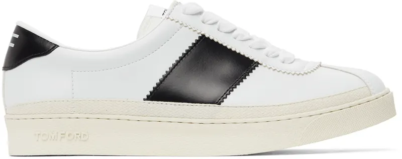 TOM FORD White & Black Bannister Sneakers (J1261T-TAP001)