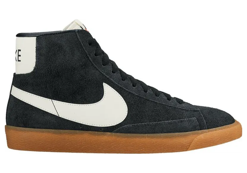 Nike Blazer Mid Suede Vintage Black White Gum (W) (518171-017)